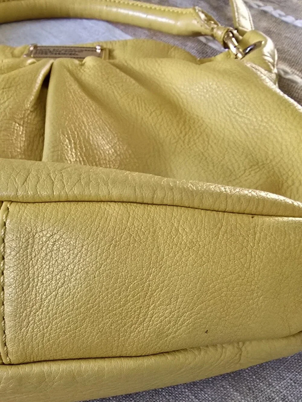 MARC By Marc Jacobs Q Hillier Hobo Convertible Leather Handbag Yellow Gold